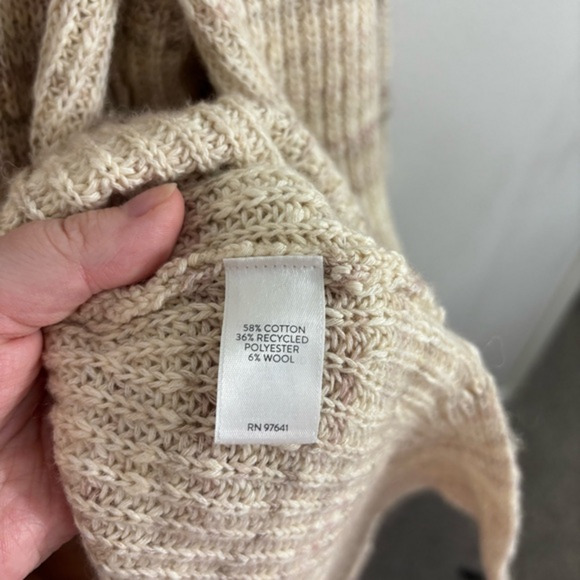 Pure Jill J. Jill Cream Cardigan Sweater Knit Sz XL Petite Cotton Wool Blend - Picture 7 of 9